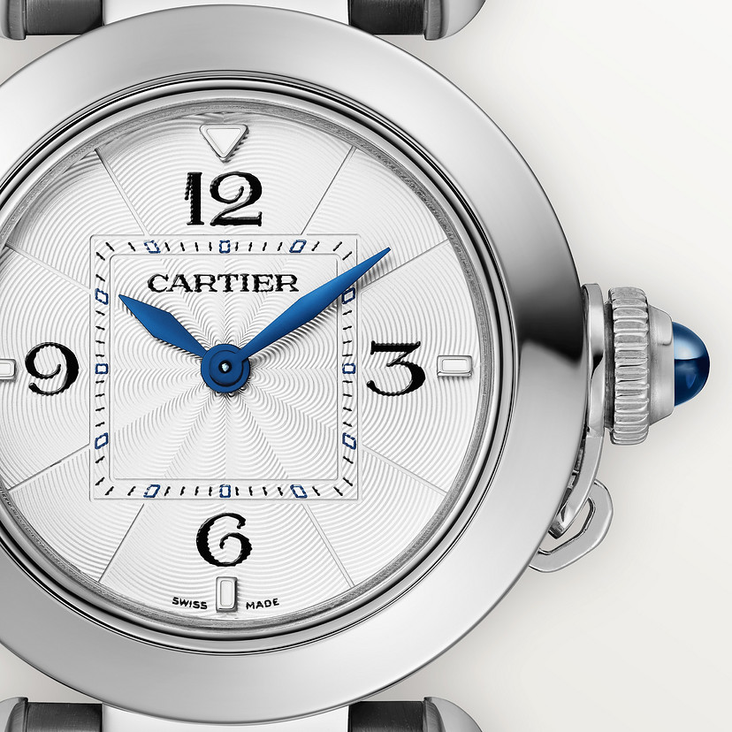 Pasha de Cartier Uhr 30 mm Quarz Bewegung Stahl austauschbare Metall- und Lederbänder-4