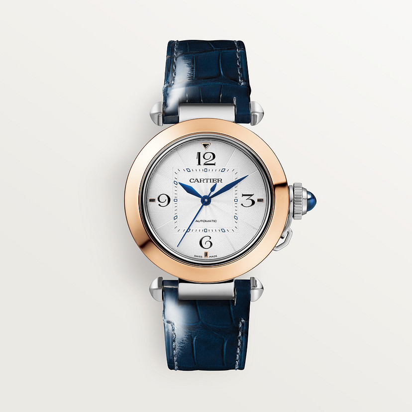 Pasha de Cartier Uhr 35 mm Automatische Bewegung 18K Roségold und Stahl austauschbarer Metall- und Lederbänder-2