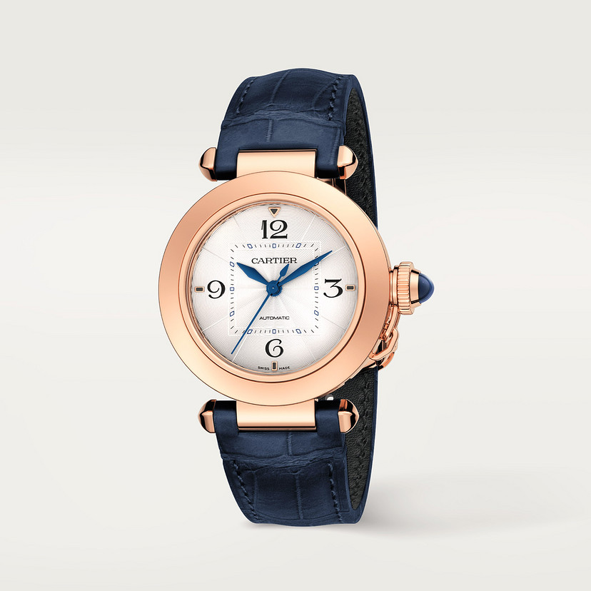 Pasha de Cartier Uhr 35 mm Automatische Bewegung Roségold 2 austauschbare Ledergurte-1