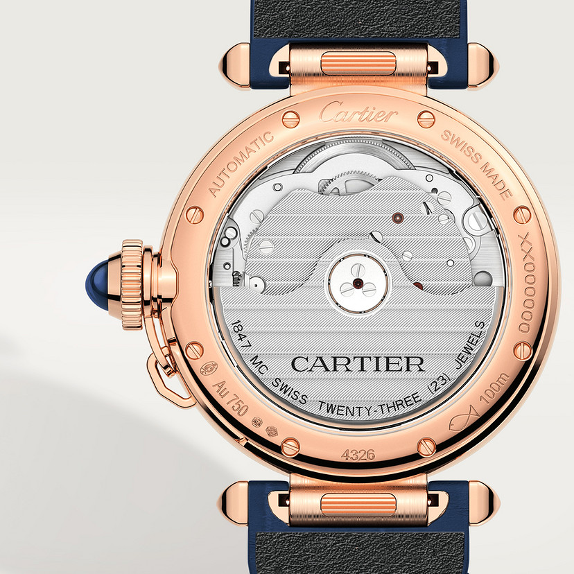 Pasha de Cartier Uhr 35 mm Automatische Bewegung Roségold 2 austauschbare Ledergurte-2
