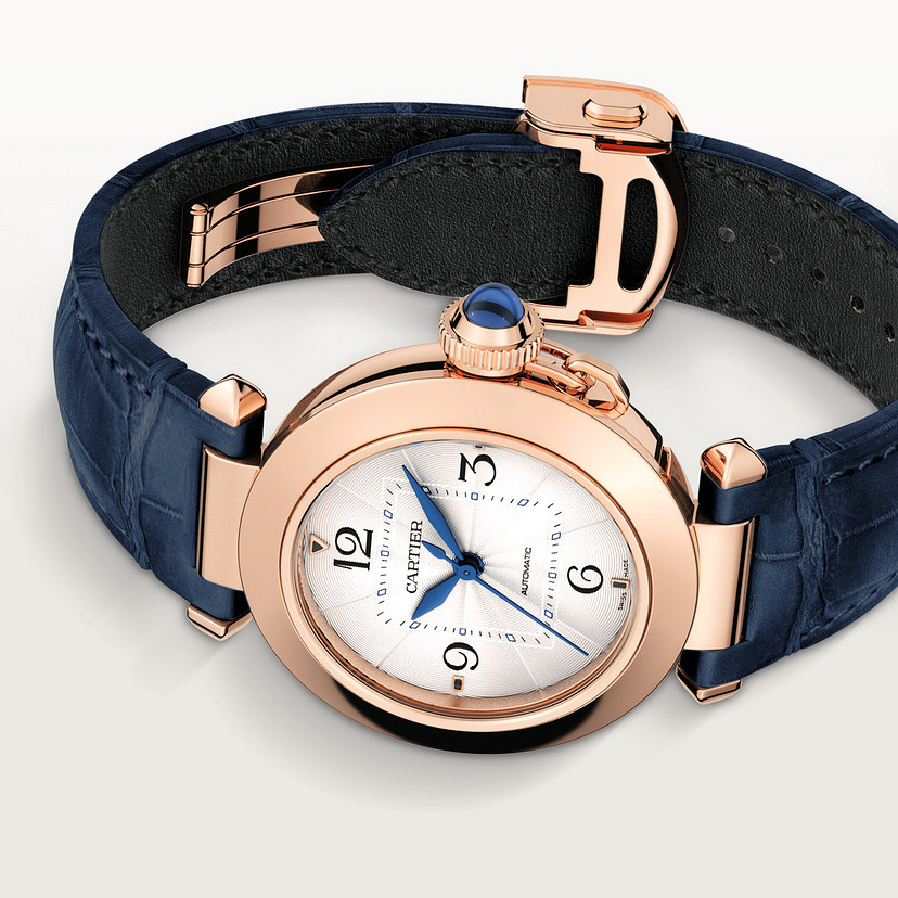 Pasha de Cartier Uhr 35 mm Automatische Bewegung Roségold 2 austauschbare Ledergurte-5