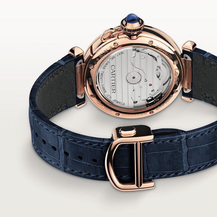 Pasha de Cartier Uhr 35 mm Automatische Bewegung Roségold 2 austauschbare Ledergurte-6
