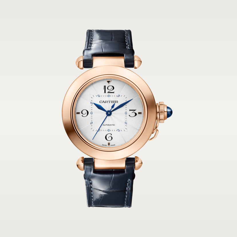 Pasha de Cartier Uhr 35 mm Automatische Bewegung Roségold 2 austauschbare Ledergurte-8