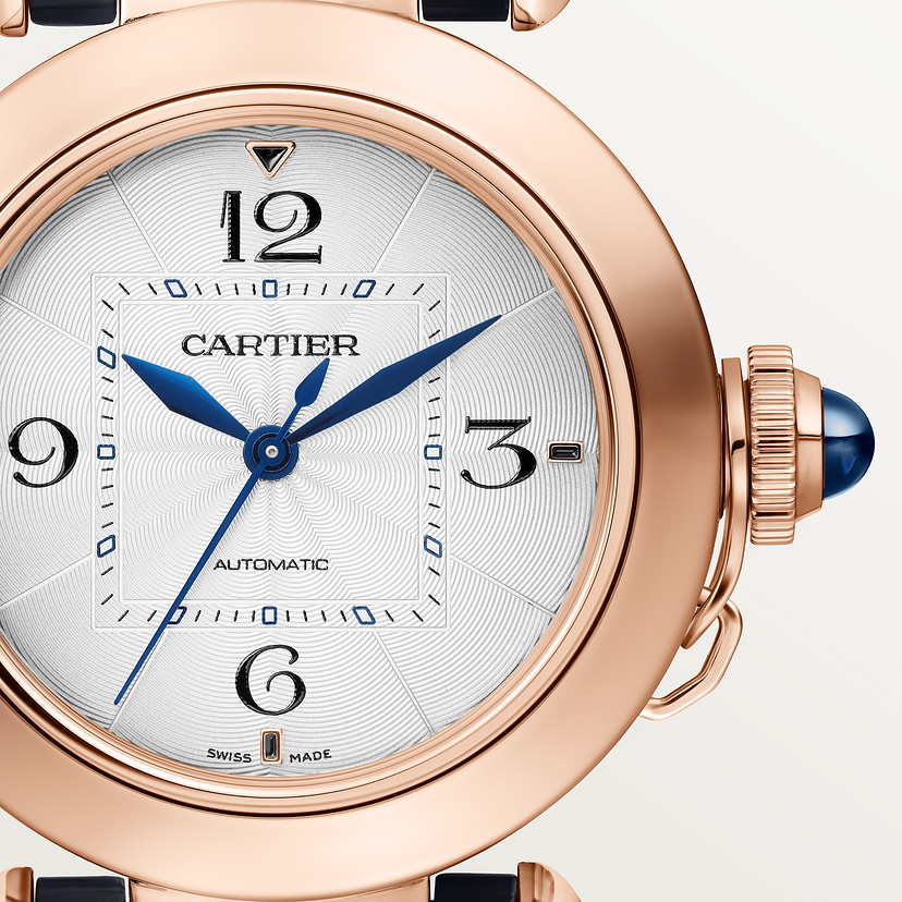 Pasha de Cartier Uhr 35 mm Automatische Bewegung Roségold 2 austauschbare Ledergurte-9