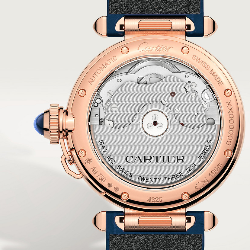 Pasha de Cartier Uhr 35 mm automatische Bewegung Rosegold Diamonds 2 austauschbare Lederbänder-2