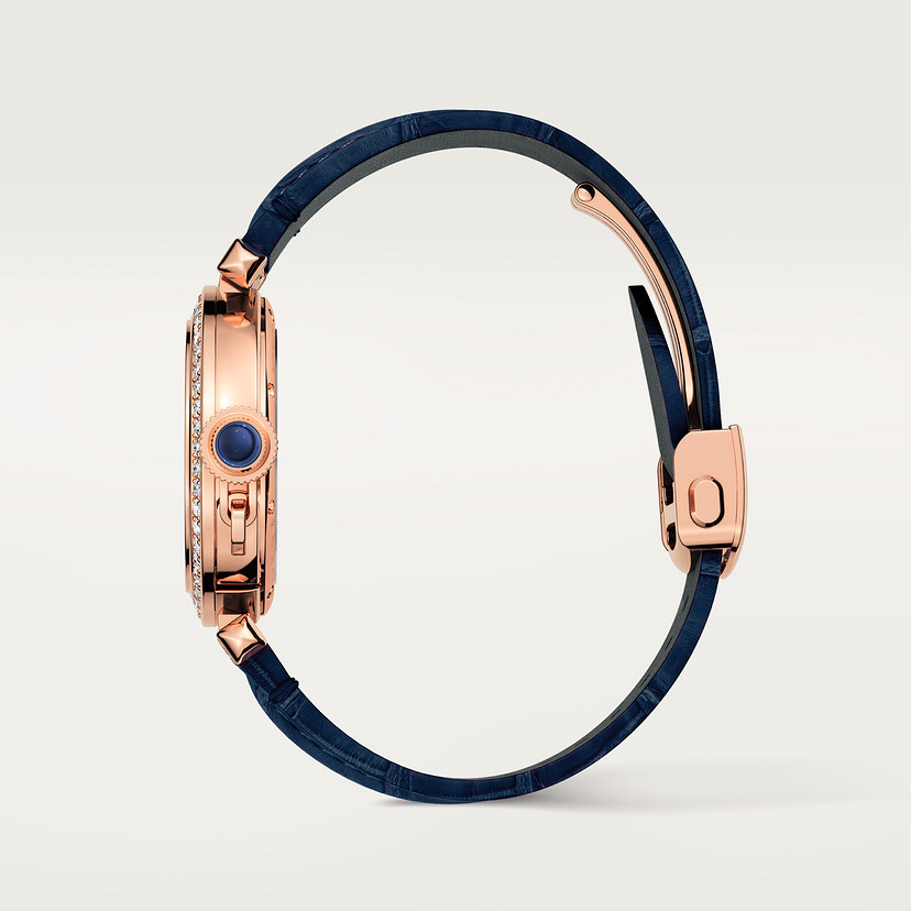 Pasha de Cartier Uhr 35 mm automatische Bewegung Rosegold Diamonds 2 austauschbare Lederbänder-3