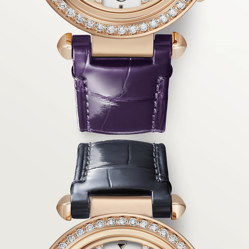 Pasha de Cartier Uhr 35 mm automatische Bewegung Rosegold Diamanten austauschbare Lederbänder-1