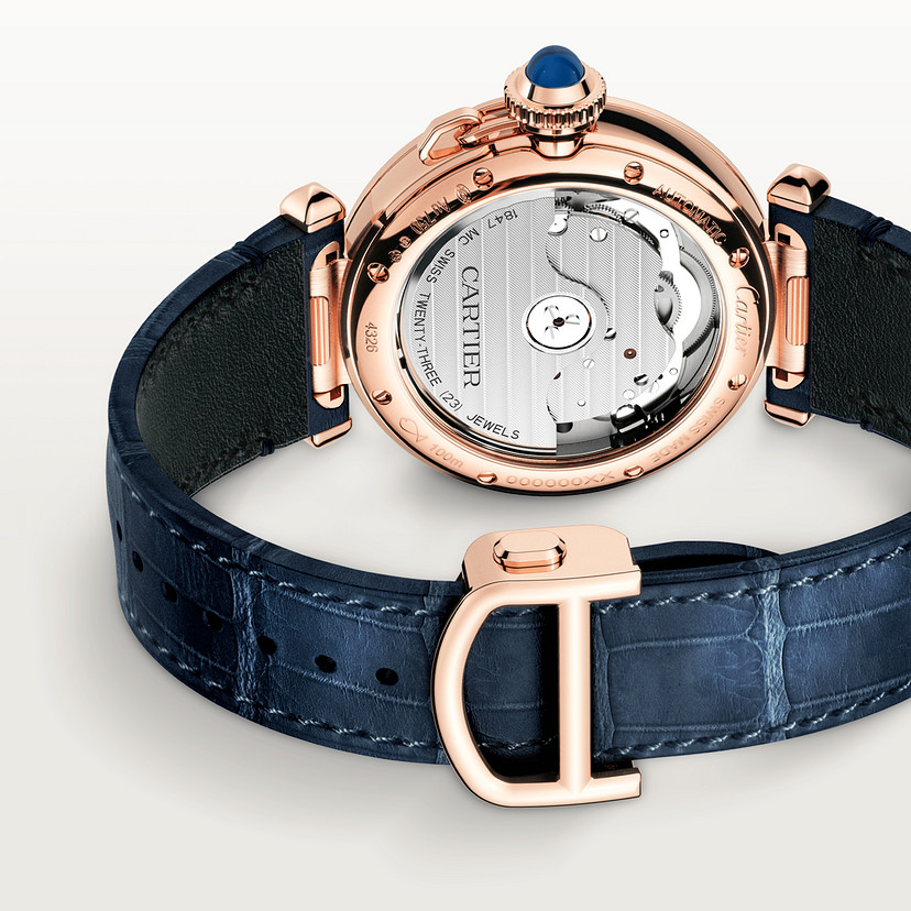 Pasha de Cartier Uhr 35 mm automatische Bewegung Rosegold Diamanten austauschbare Lederbänder-3