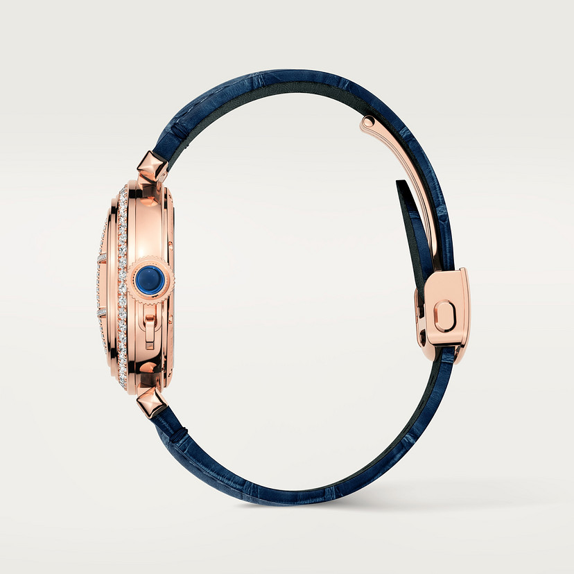 Pasha de Cartier Uhr 35 mm automatische Bewegung Rosegold Diamanten austauschbare Lederbänder-4