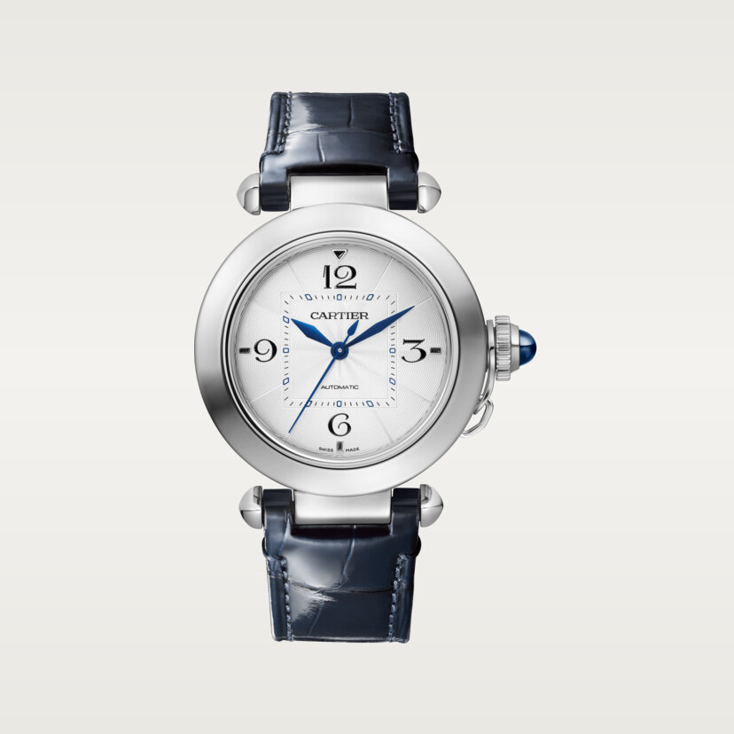 Pasha de Cartier Uhr 35 mm Automatische Bewegung Stahl 2 austauschbare Lederriemen-8