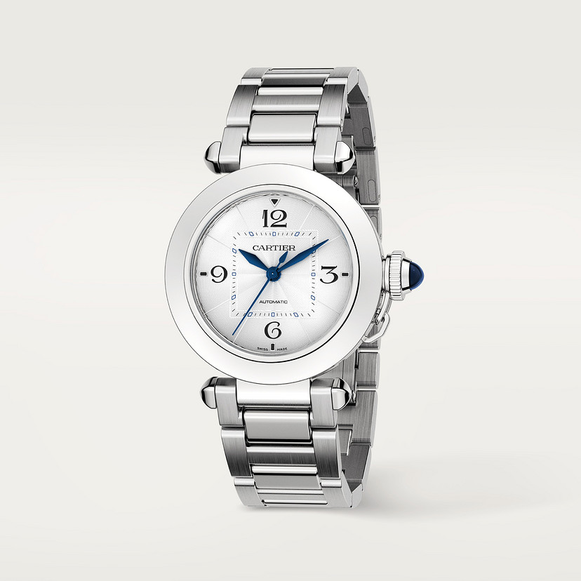 Pasha de Cartier Uhr 35 mm Automatische Bewegung Stahl austauschbarer Metall- und Lederriemen-1
