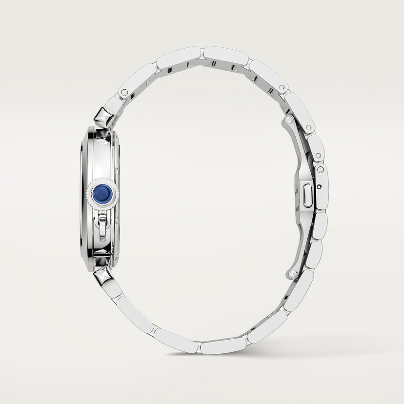 Pasha de Cartier Uhr 35 mm Automatische Bewegung Stahl austauschbarer Metall- und Lederriemen-3