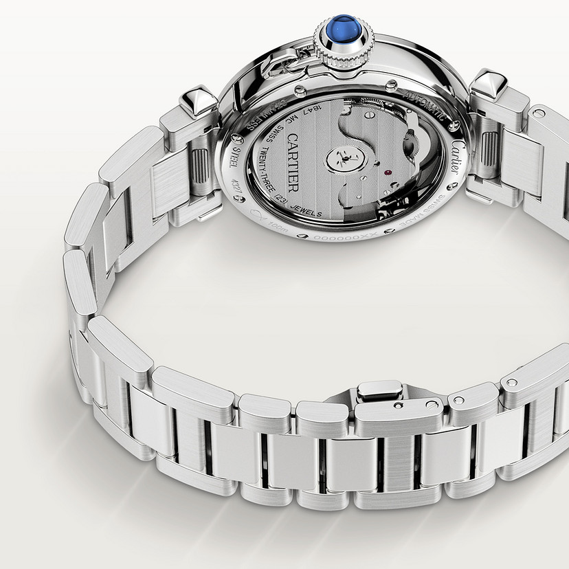 Pasha de Cartier Uhr 35 mm Automatische Bewegung Stahl austauschbarer Metall- und Lederriemen-6