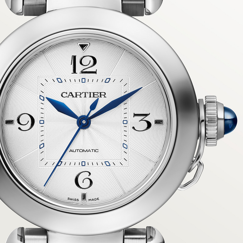 Pasha de Cartier Uhr 35 mm Automatische Bewegung Stahl austauschbarer Metall- und Lederriemen-8