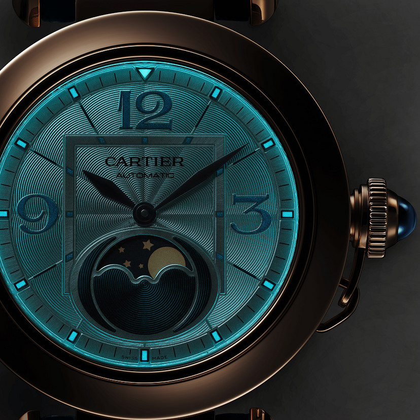 Pasha de Cartier Uhr 41 mm Automatische Bewegung Roségold austauschbarer Lederriemen-3