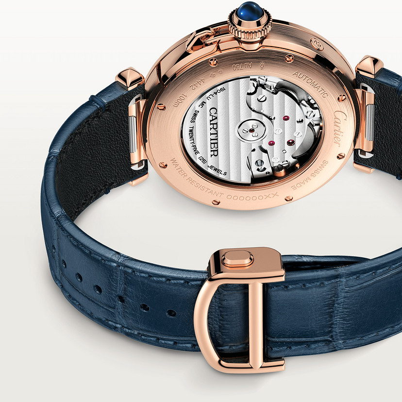 Pasha de Cartier Uhr 41 mm Automatische Bewegung Roségold austauschbarer Lederriemen-4