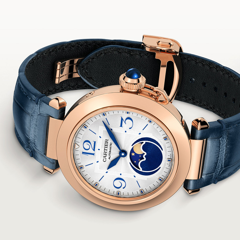 Pasha de Cartier Uhr 41 mm Automatische Bewegung Roségold austauschbarer Lederriemen-6