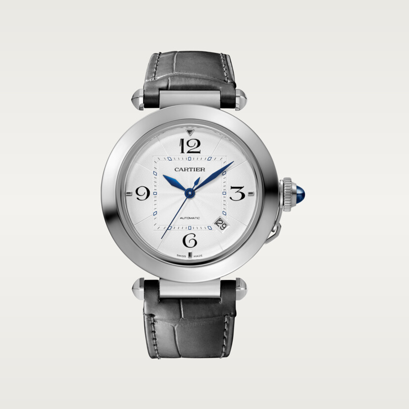 Pasha de Cartier Uhr 41 mm Automatische Bewegung Stahl 2 austauschbare Lederriemen-10