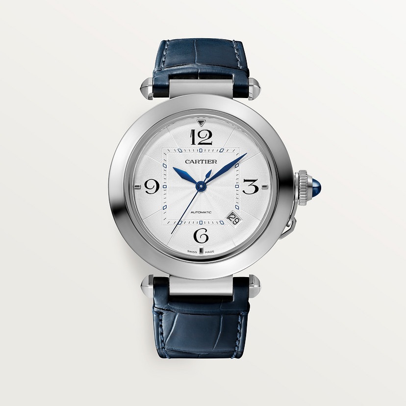 Pasha de Cartier Uhr 41 mm Automatische Bewegung Stahl 2 austauschbare Lederriemen-11