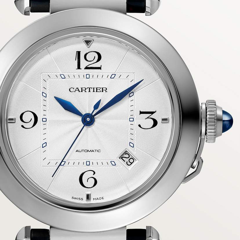 Pasha de Cartier Uhr 41 mm Automatische Bewegung Stahl 2 austauschbare Lederriemen-12