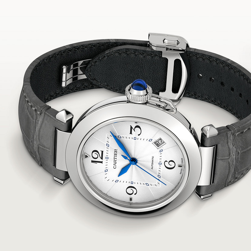 Pasha de Cartier Uhr 41 mm Automatische Bewegung Stahl 2 austauschbare Lederriemen-6