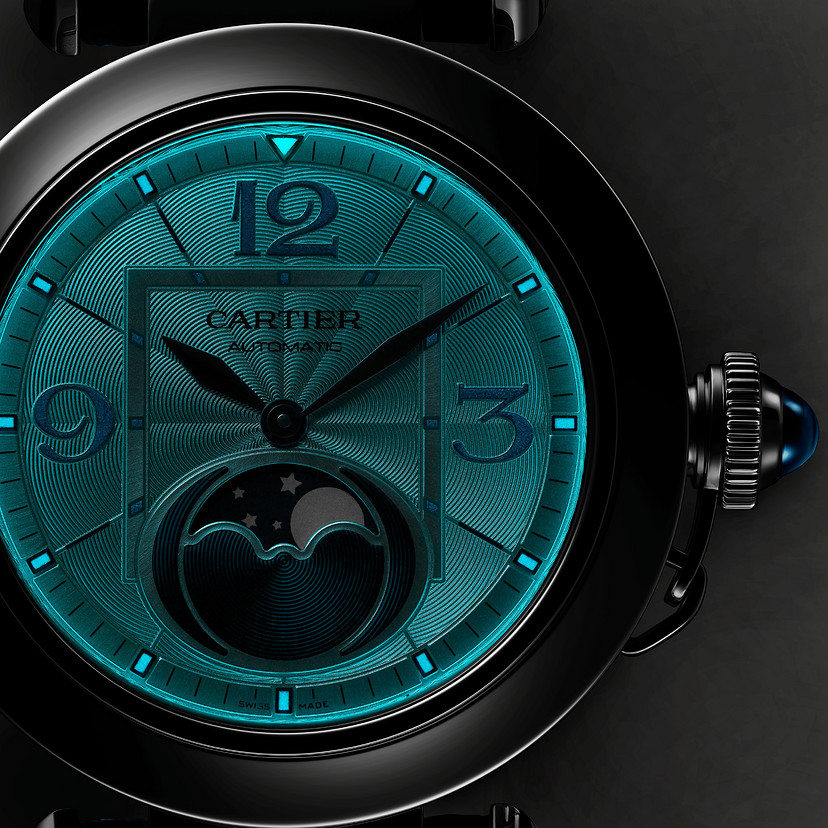 Pasha de Cartier Uhr 41 mm Automatische Bewegung Stahl austauschbare Lederbänder-3