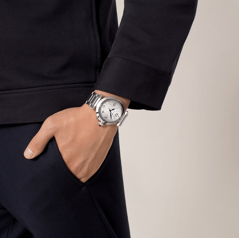 Pasha de Cartier Uhr 41 mm Automatische Bewegung Stahl austauschbarer Metall- und Lederbänder-9