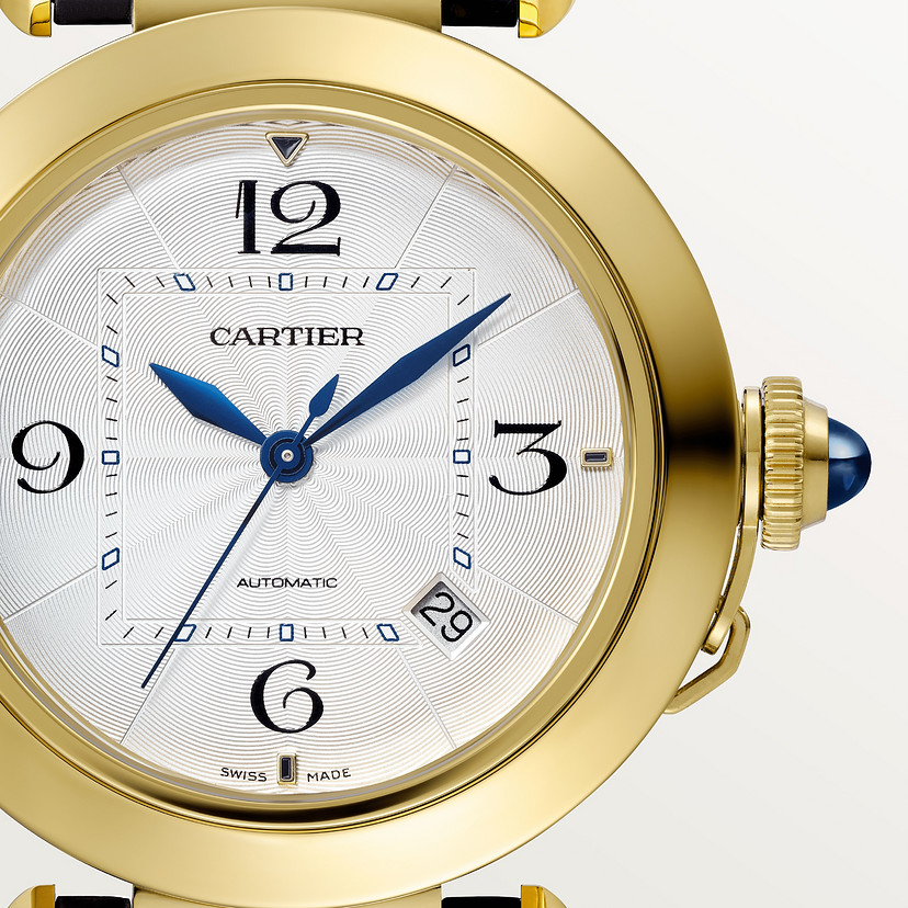 Pasha de Cartier Uhr 41 mm Automatische Bewegung Gelbgold 2 austauschbare Ledergurte-10