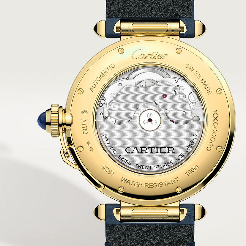 Pasha de Cartier Uhr 41 mm Automatische Bewegung Gelbgold 2 austauschbare Ledergurte-2