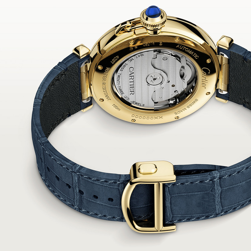 Pasha de Cartier Uhr 41 mm Automatische Bewegung Gelbgold 2 austauschbare Ledergurte-5
