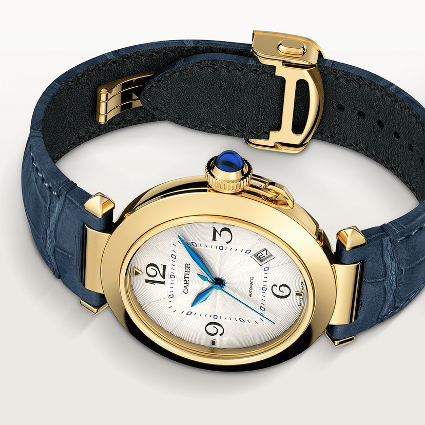 Pasha de Cartier Uhr 41 mm Automatische Bewegung Gelbgold 2 austauschbare Ledergurte-6