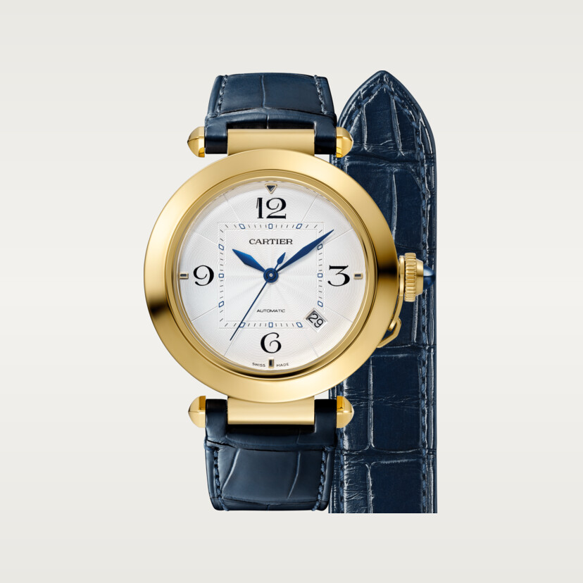 Pasha de Cartier Uhr 41 mm Automatische Bewegung Gelbgold 2 austauschbare Ledergurte-7