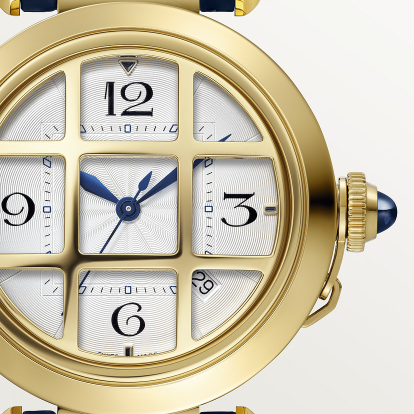Pasha de Cartier Uhr 41 mm Automatische Bewegung Gelbgold austauschbare Lederbänder-1