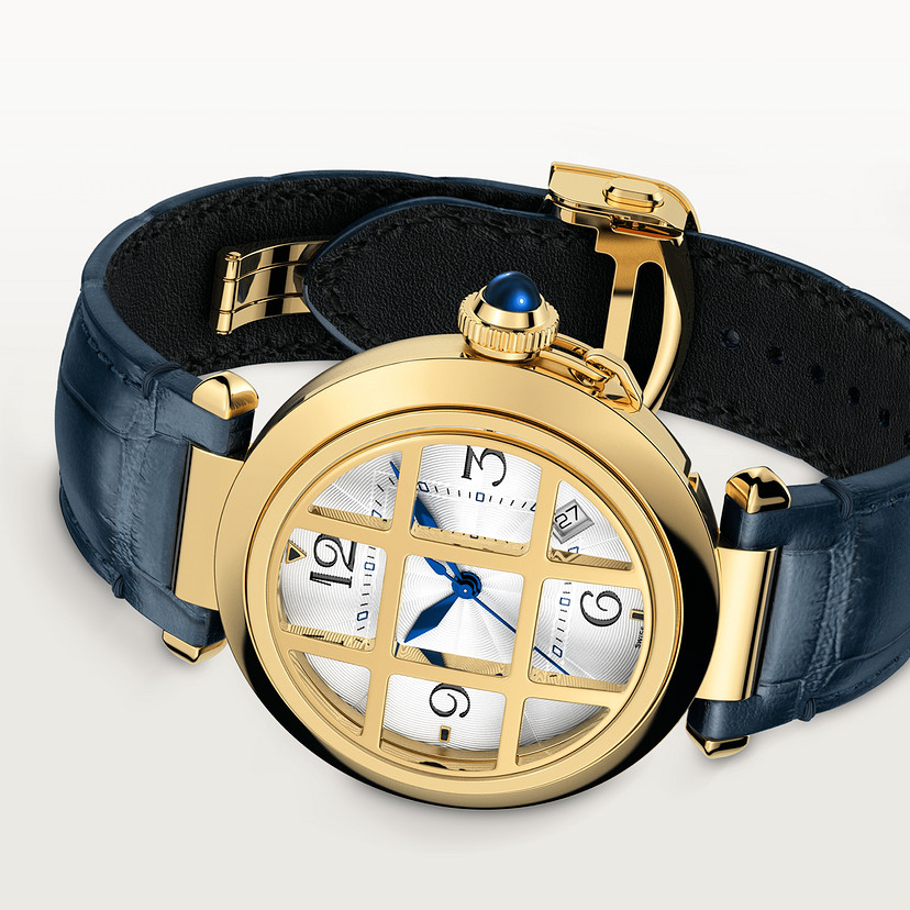 Pasha de Cartier Uhr 41 mm Automatische Bewegung Gelbgold austauschbare Lederbänder-5