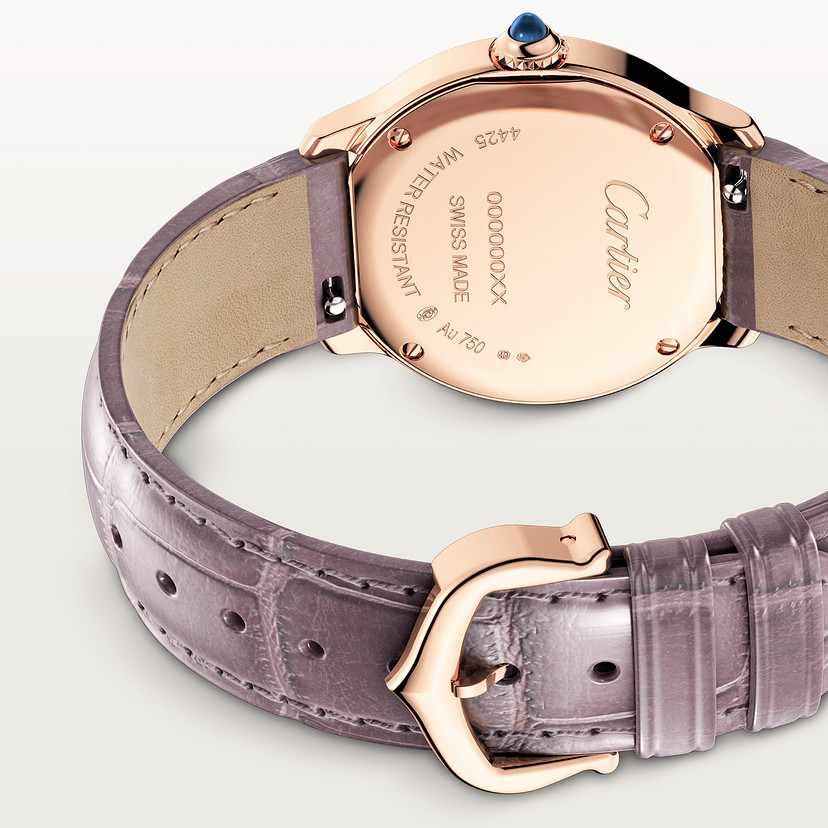 Ronde Louis Cartier Uhr 29 mm Quarz Bewegung Roségold Leder-1