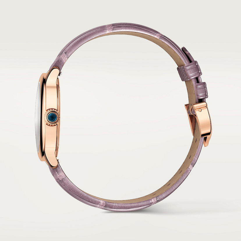Ronde Louis Cartier Uhr 29 mm Quarz Bewegung Roségold Leder-2