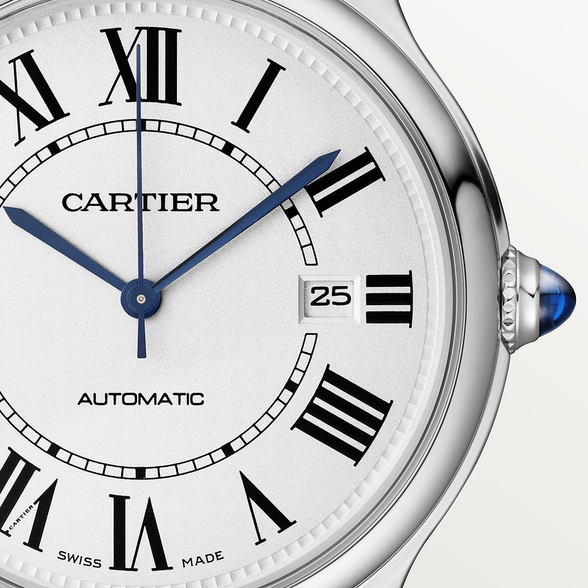 Ronde muss de Cartier Replik Uhren 40 mm automatischer Bewegungsstahl beobachten-1