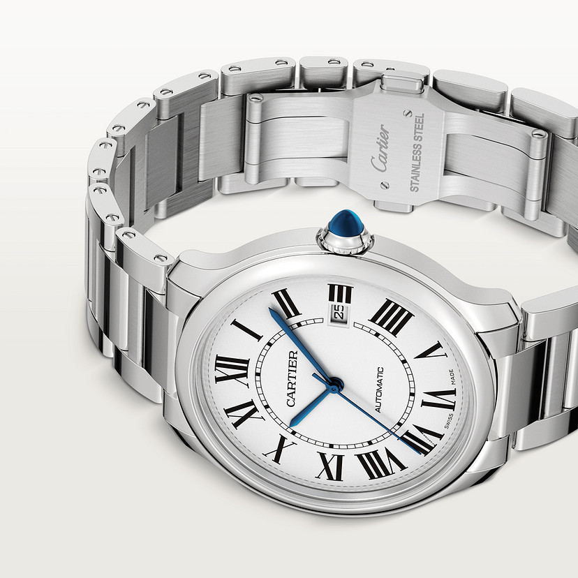 Ronde muss de Cartier Replik Uhren 40 mm automatischer Bewegungsstahl beobachten-4