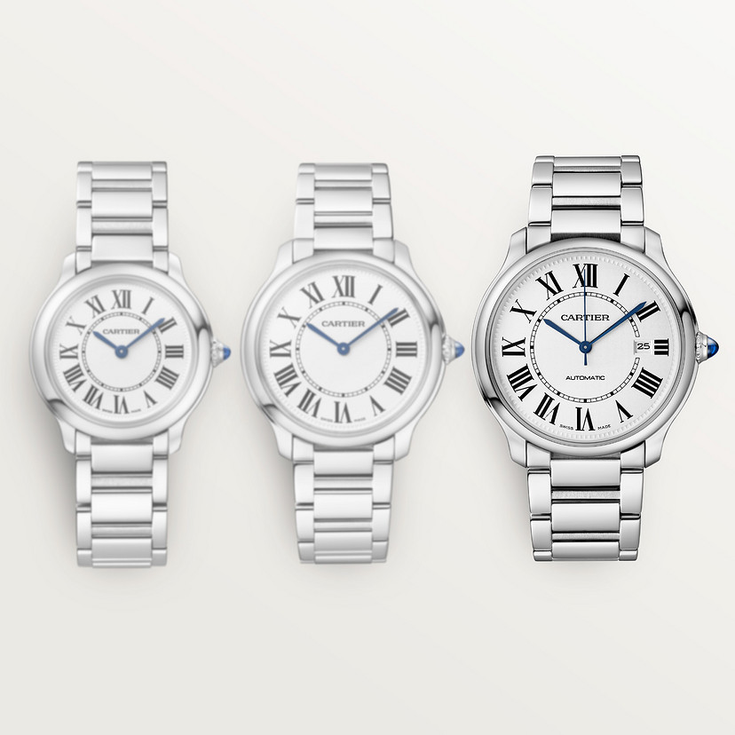 Ronde muss de Cartier Replik Uhren 40 mm automatischer Bewegungsstahl beobachten-5