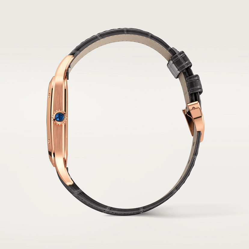 Santos-Dumont Replik Uhren Extra-Large-Modell handgezogene mechanische Bewegung Roségold Leder-2