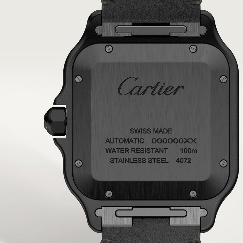 Santos de Cartier Replik Uhren großes Modell Automatische Bewegung Stahl ADLC austauschbarer Gummi- und Lederarmbänder-2