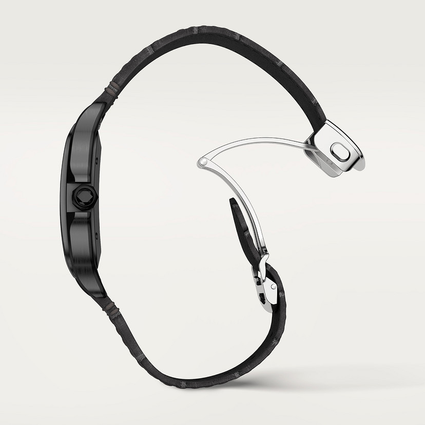 Santos de Cartier Replik Uhren großes Modell Automatische Bewegung Stahl ADLC austauschbarer Gummi- und Lederarmbänder-3