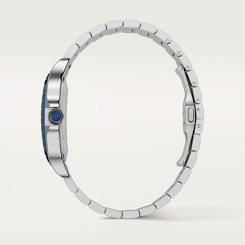 Santos de Cartier Replik Uhren großes Modell Automatische Bewegung Stahl PVD austauschbarer Metall und Gummi -Gurte-4