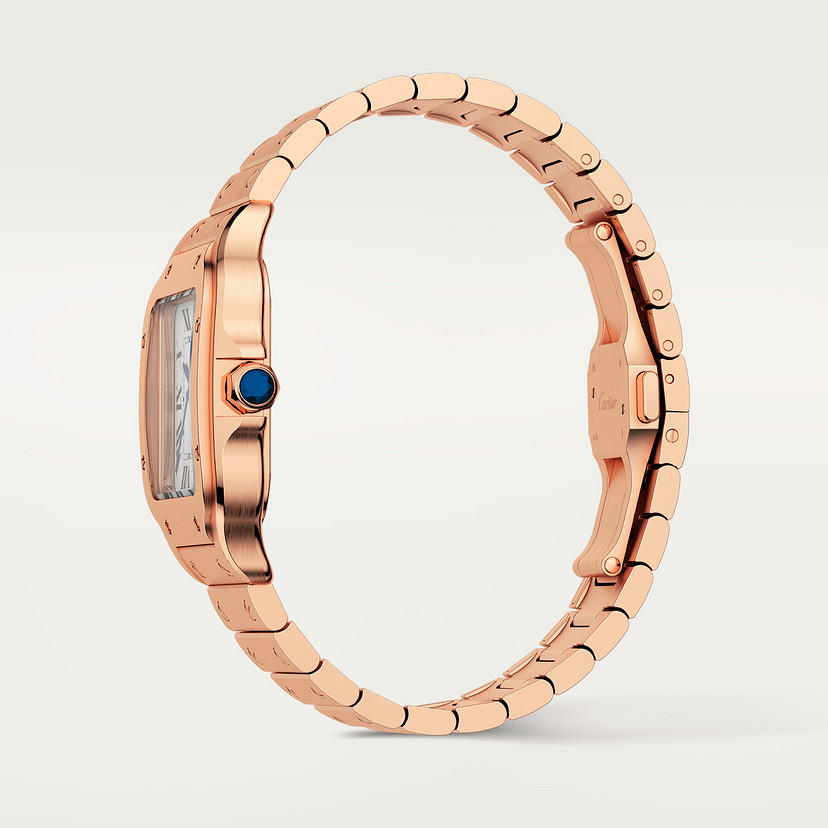 Santos de Cartier Uhrenmedium Modell Automatische Bewegung Roségold austauschbare Metall- und Lederarmbänder-2