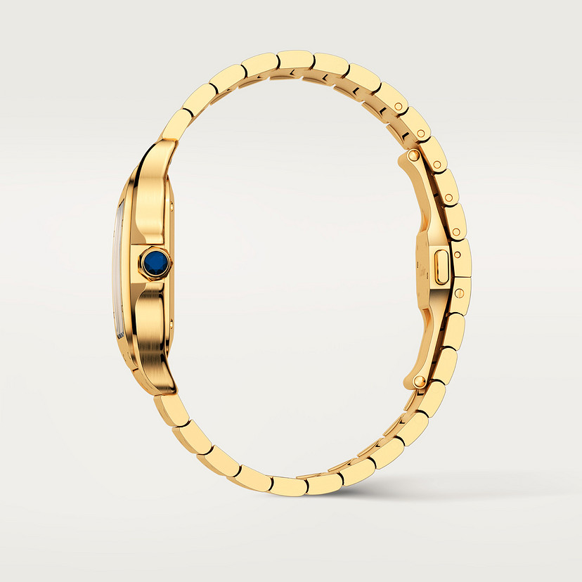 Santos de Cartier Uhrenmedium Modell Automatische Bewegung Gelbgold austauschbare Metall- und Lederarmbänder-4