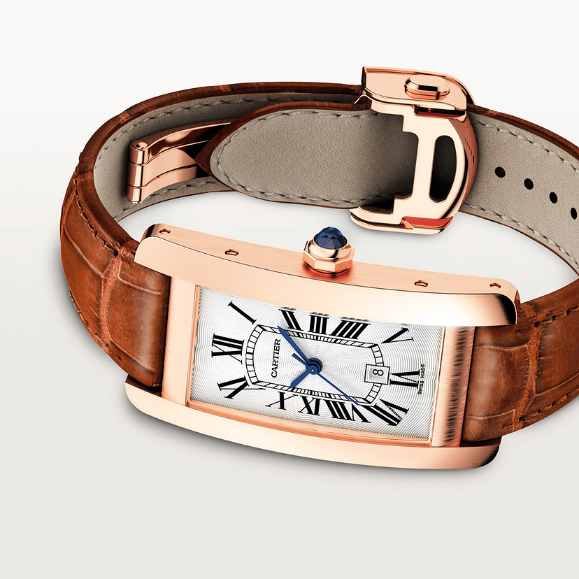 Panzer Américaine Uhrenmedium Modell Automatische Bewegung Roségold Leder-2