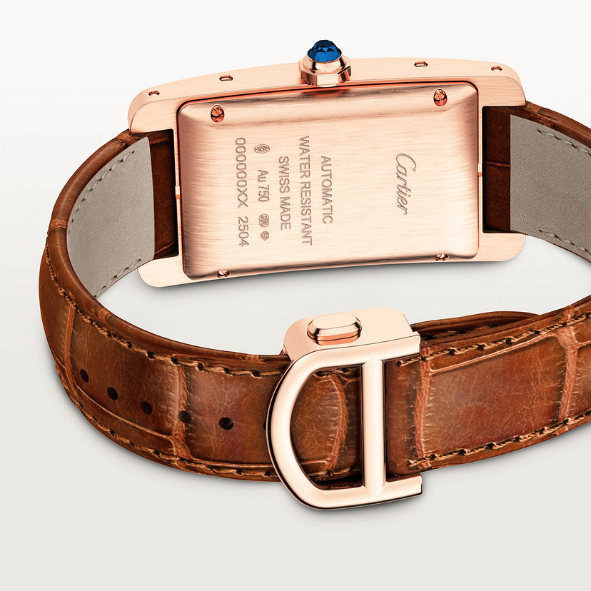 Panzer Américaine Uhrenmedium Modell Automatische Bewegung Roségold Leder-3
