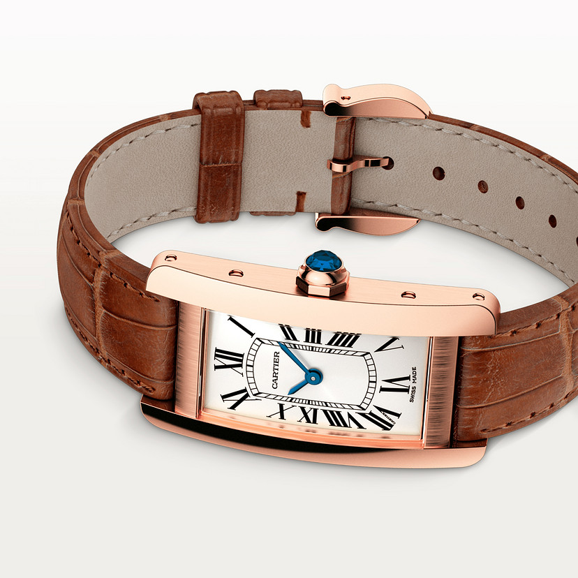 Panzer Américaine Replik Uhren Small Model Quartz Bewegung Roségold Leder-3
