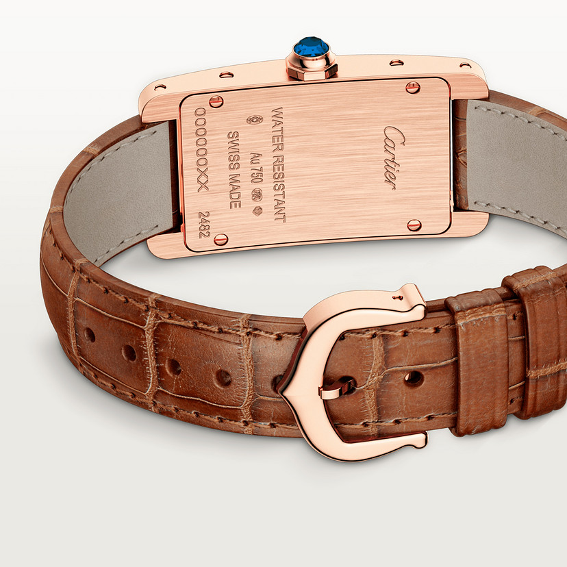 Panzer Américaine Replik Uhren Small Model Quartz Bewegung Roségold Leder-4