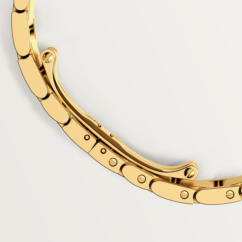 Panzer Française Replik Uhren Medium Model Quarz Bewegung Gelbgold Diamanten-2